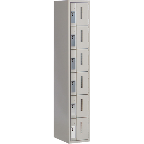 Concorde Heavy-Duty Lockers, 6 -tier, 12" x 18" x 72", Steel, Grey, Welded (Assembled) Par Equipment