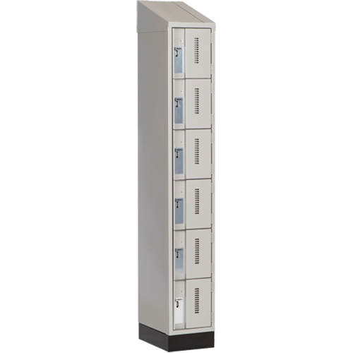 Concorde Heavy-Duty Lockers, 6 -tier, 12" x 18" x 82", Steel, Grey, Welded (Assembled) Par Equipment