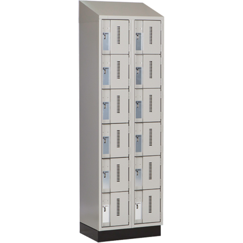 Concorde Heavy-Duty Lockers, 6 -tier, Bank of 2, 24" x 18" x 82", Steel, Grey, Welded (Assembled) Par Equipment