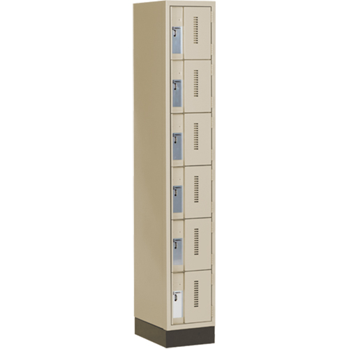 Casiers robustes Concorde, 6 niveaux, 12" x 18" x 76", Acier, Beige, Soud&eacute; (assembl&eacute;) Par Equipment