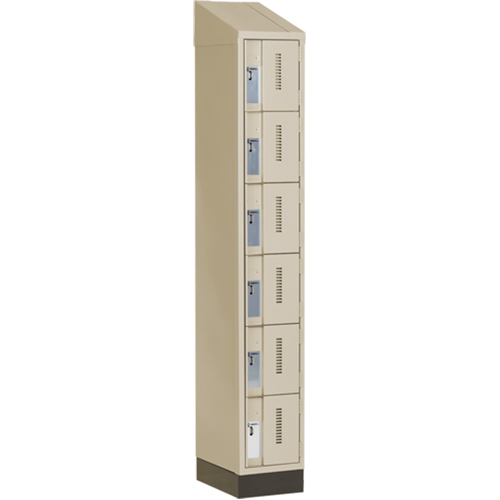 Concorde Heavy-Duty Lockers, 6 -tier, 12" x 18" x 82", Steel, Beige, Welded (Assembled) Par Equipment