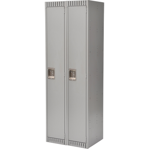 Lockers, Bank of 2, 24" x 18" x 72", Steel, Grey, Knocked Down Par Equipment