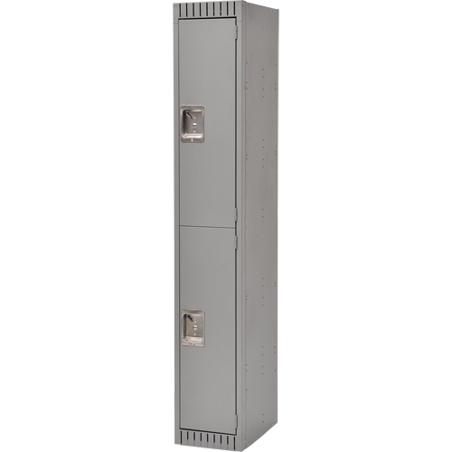 Lockers, 2 -tier, 12" x 18" x 72", Steel, Grey, Knocked Down Par Equipment