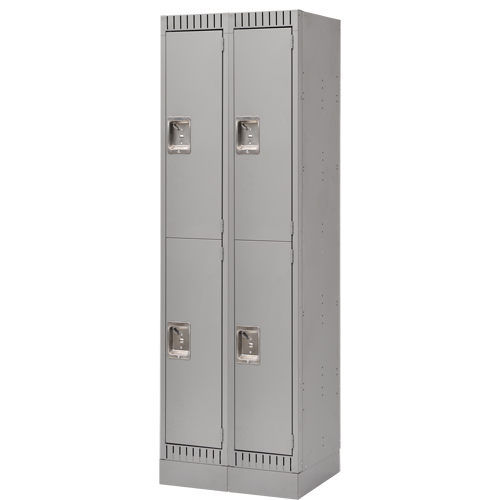 Casiers, 2 niveaux, Bloc de 2, 24" x 18" x 76", Acier, Gris, D&eacute;mont&eacute; Par Equipment