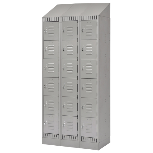 Casiers, 6 niveaux, Bloc de 3, 36" x 18" x 86", Acier, Gris, D&eacute;mont&eacute; Par Equipment