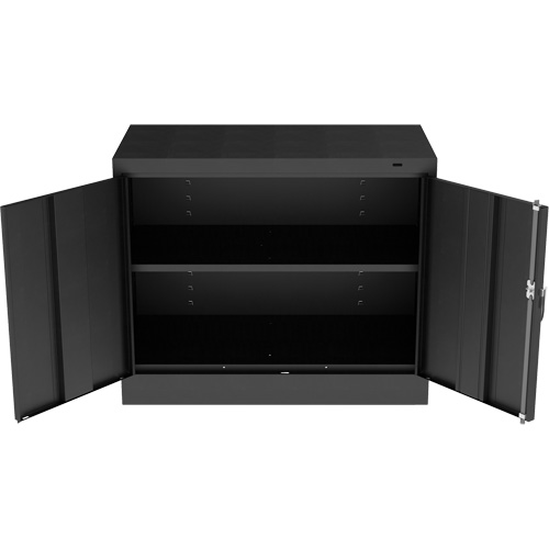 Standard Desk-High Cabinet, Steel, 30" H x 36" W x 18" D, Black Par Equipment