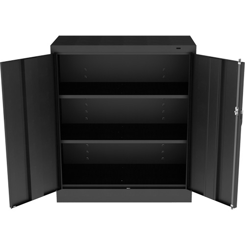 Standard Counter-High Cabinet, Steel, 2 Shelves, 42" H x 36" W x 18" D, Black Par Equipment