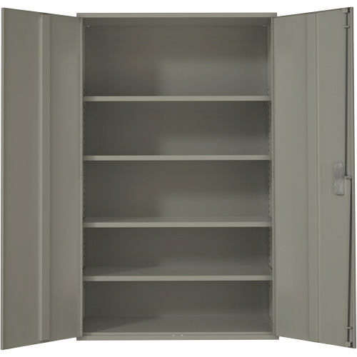 Armoire de rangement Hi-Boy tr&egrave;s large, Acier, 4 Tablettes, 72" h x 48" la x 24" P, Gris Par Equipment