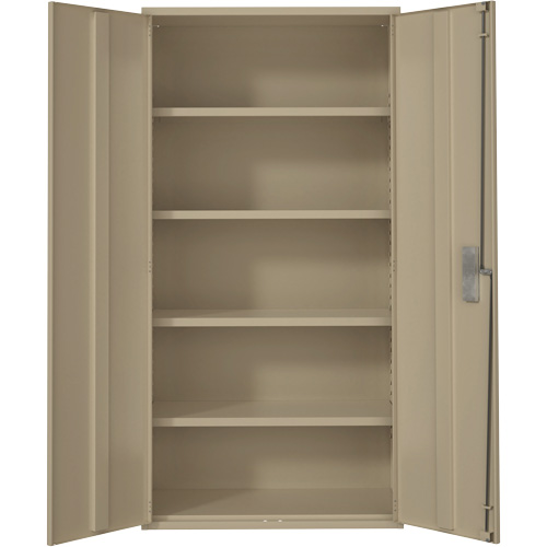 Armoire de rangement Hi-Boy, Acier, 4 Tablettes, 72" h x 36" la x 18" P, Beige Par Equipment