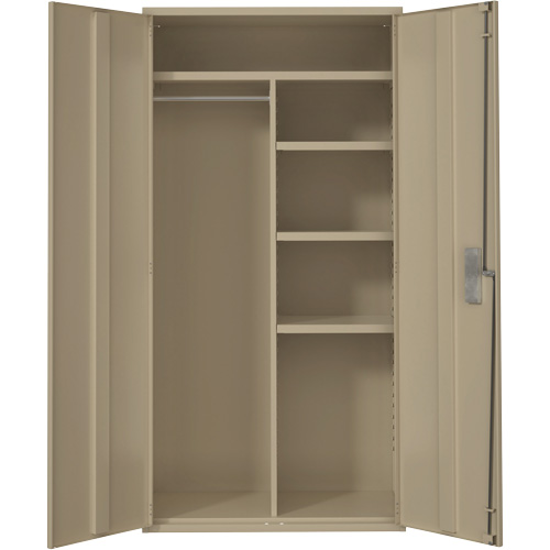 Armoire de rangements combin&eacute;s, Acier, 6 Tablettes, 72" h x 36" la x 18" P, Beige Par Equipment