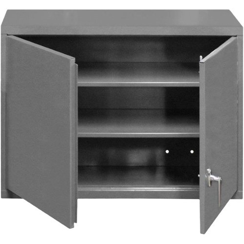 Wall-Mounted Cabinet, 27" H x 29-7/8" W x 13-11/16" D, 2 Shelves, Steel, Grey Par Equipment