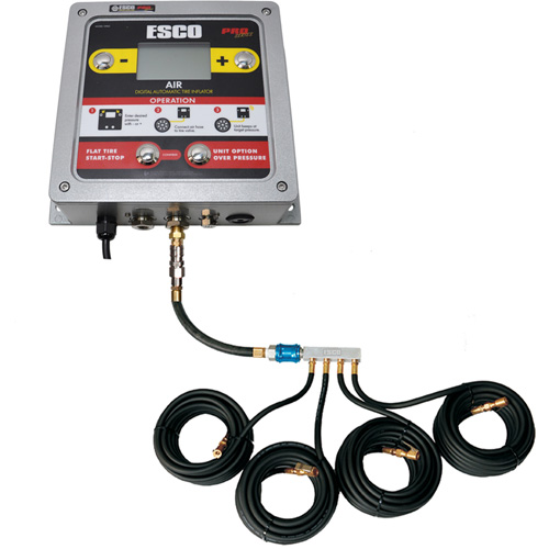 Wall-Mounted Tire Inflation System with 4-Hose Manifold Par Equipment