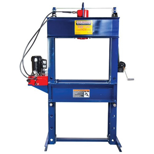 Double Acting Shop Press with Electric Pump, 100 tons Capacity Par Equipment