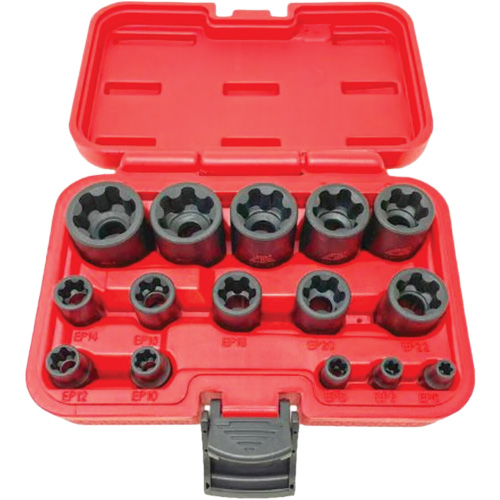 EP "Star" Plus Socket Set, 15 Pieces, 1/4"/3/8"/1/2" Drive Size Par Equipment