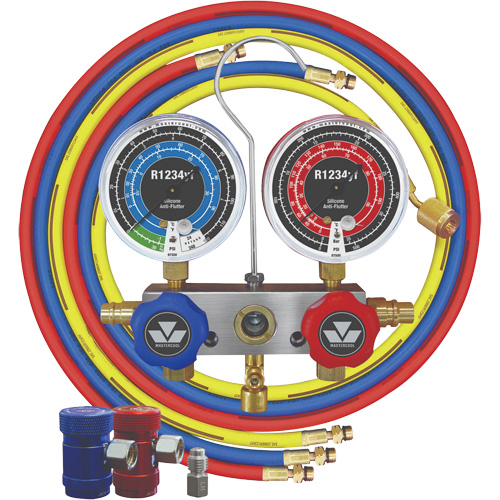 R1234Yf 2-Way Piston Valve Manifold Gauge Set Par Equipment