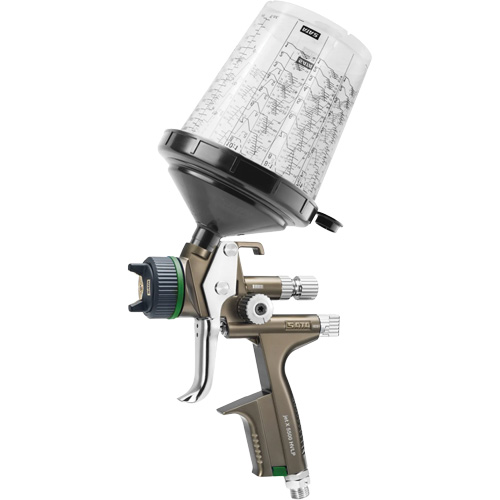 Pistolet de peinture de premi&egrave;re qualit&eacute; pour la peinture automobile 00 HVLP 1,3 O RPS D, Entr&eacute;e d'air 1/4" NPT, 15,19 pi³/min, Capacit&eacute; 0,6 L/0,9 L, 0,17 psi Par Equipment