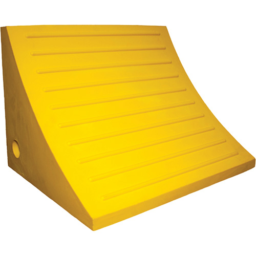 Wheel Chock, Polyurethane, Yellow, 15-1/4" W x 12-1/8" D x 10-3/4" H Par Equipment