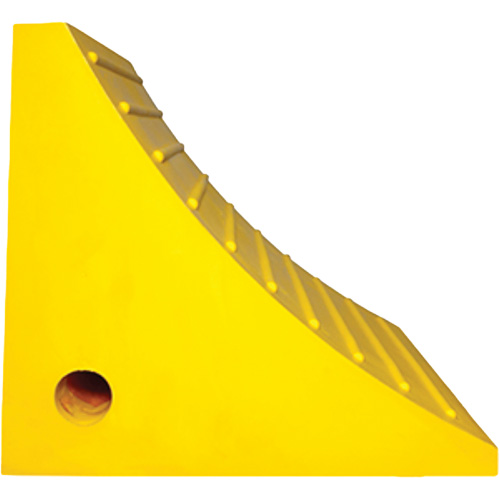 Wheel Chock, Polyurethane, Yellow, 15-1/4" W x 12-1/8" D x 10-3/4" H Par Equipment