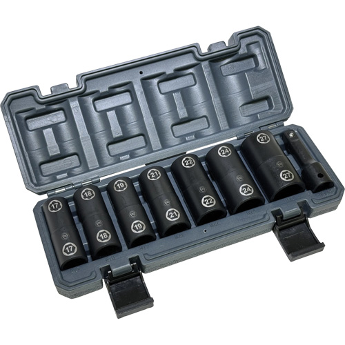 Jeu de douilles doubles hexagonales et h&eacute;licoidales avec coffret, 8 Morceaux, Prise de 1/2" Par Equipment