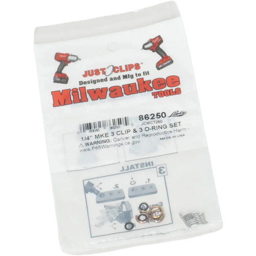 1/4" Clips & O-Rings Set for Milwaukee Par Equipment