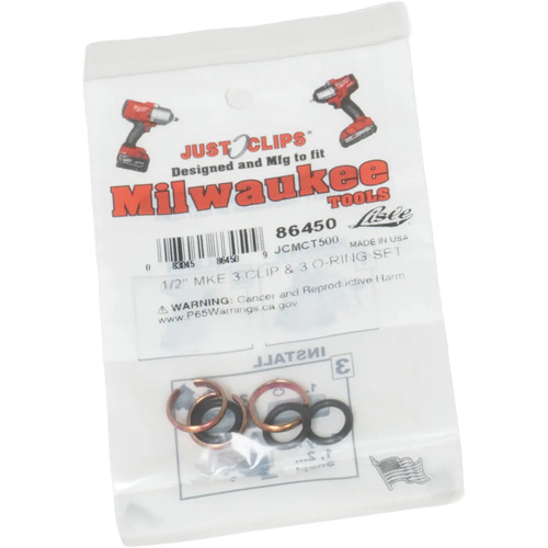 Jeu de clips et joints toriques de 1/2 po pour Milwaukee Par Equipment