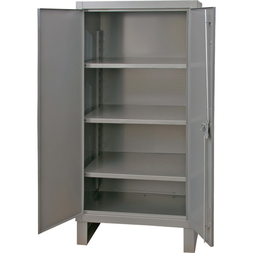 Extra Heavy-Duty Cabinet, Steel, 3 Shelves, 66" H x 36" W x 24" D, Grey Par Equipment