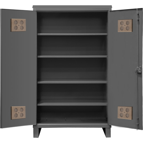 Heavy-Duty Outdoor Cabinet, Steel, 4 Shelves, 78" H x 48" W x 24" D, Grey Par Equipment