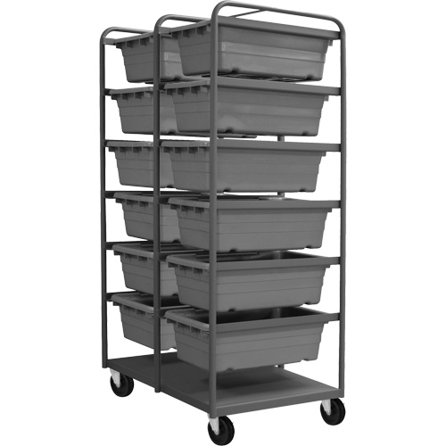 Mobile Tub Rack, Double-sided, 12 bins, 26" W x 36" D x 74" H Par Equipment