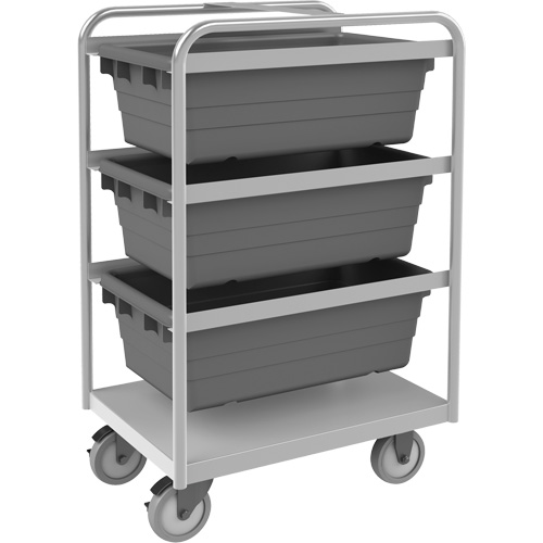 Mobile Tub Rack, Double-sided, 3 bins, 26" W x 18" D x 42" H Par Equipment