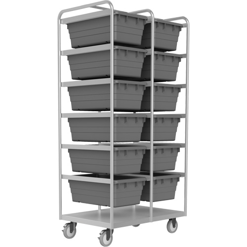 Mobile Tub Rack, Double-sided, 12 bins, 26" W x 36" D x 74" H Par Equipment