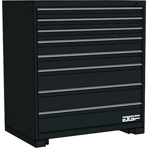Modular Drawer Cabinet, 8 Drawers, 60" W x 28" D x 40" H, Black Par Equipment