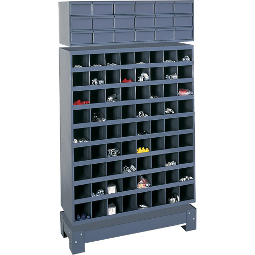 Modular Small Parts Storage Unit, Steel, 18 Drawers, 33-3/4" x 12-1/4" x 58-5/8", Grey Par Equipment