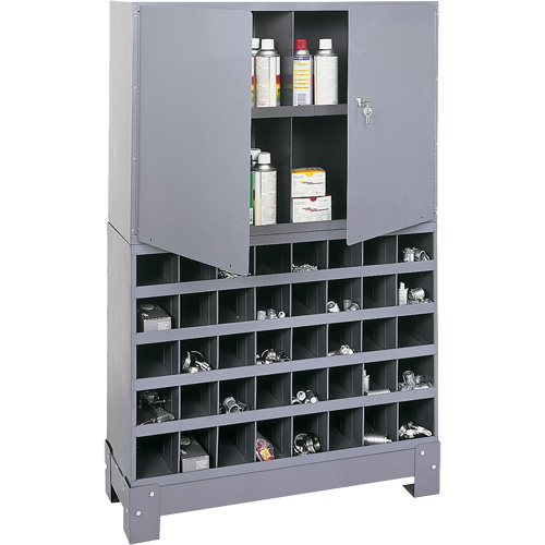 Modular Small Parts Storage Unit, Steel, 0 Drawers, 33-3/4" x 12-1/4" x 53-1/2", Grey Par Equipment