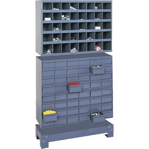 Modular Small Parts Storage Unit, Steel, 48 Drawers, 33-3/4" x 12-1/4" x 58-3/8", Grey Par Equipment