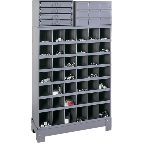 Unit&eacute; de stockage modulaire pour petites pi&egrave;ces, Acier, 13 tiroirs, 33-3/4" x 12-1/4" x 59", Gris Par Equipment