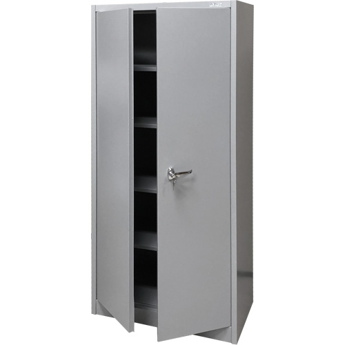 Storage Cabinet, Steel, 4 Shelves, 66" H x 30" W x 15" D, Grey Par Equipment