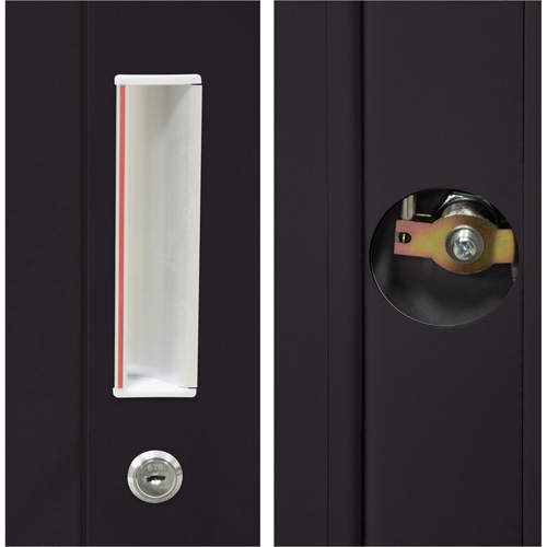 Hi-Boy Storage Cabinet, Steel, 4 Shelves, 72" H x 36" W x 18" D, Black Par Equipment