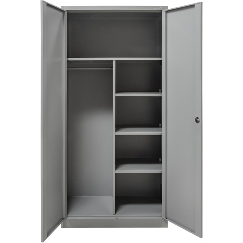 Armoire de rangement combin&eacute;e, 36" la x 18" p x 72" h, Gris Par Equipment