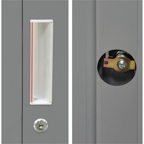 Armoire de rangement combin&eacute;e, 36" la x 18" p x 72" h, Gris Par Equipment