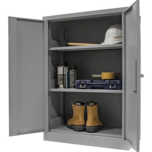 Counter-High Storage Cabinet, Steel, 2 Shelves, 42" H x 30" W x 15" D, Grey Par Equipment