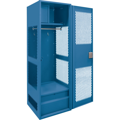 Gear Locker with Door, Steel, 24" W x 18" D x 72" H, Dark Blue Par Equipment