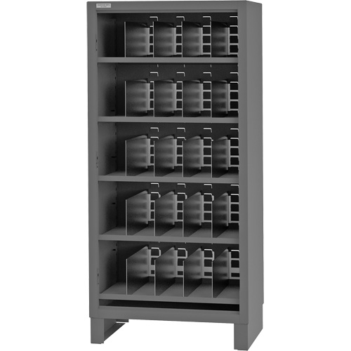 Heavy-Duty Open Front Cabinet with Dividers, Steel, 0 Drawers, 36" x 24" x 78", Grey Par Equipment