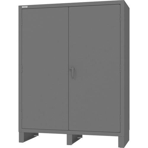 Wardrobe Cabinet with Standard Recessed Doors, Steel, 60" W x 24" D x 78" H, Grey Par Equipment