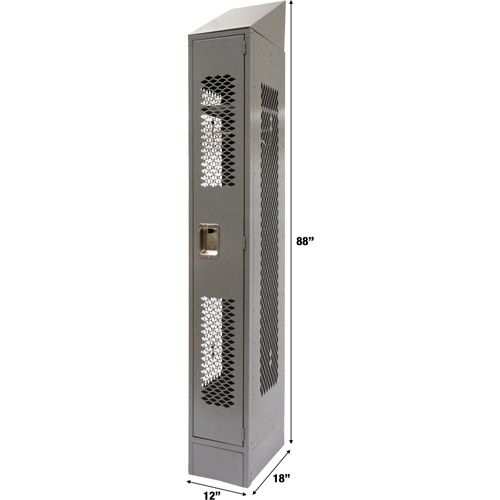 Vented Lockers, 12" x 18" x 88", Steel, Grey, Knocked Down, Perforated Par Equipment