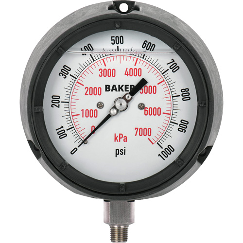 Pressure Gauge, 4-1/2" , 0 - 1000 psi, Bottom Mount, Liquid Filled Analogue Par Equipment