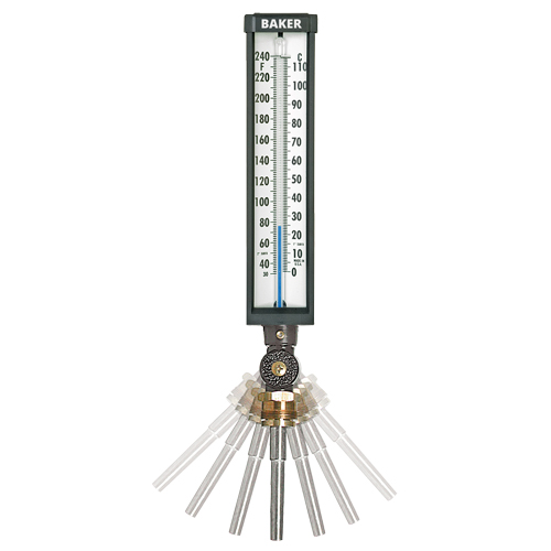 Variable Angle Industrial Thermometers, Contact, Analogue, 30-300 °F (0-149 °C) Par Equipment
