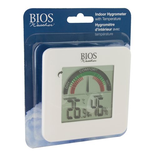 Hygrom&egrave;tres int&eacute;rieurs avec indicateur de confort BIOS, Contact, Num&eacute;rique, -58-158°F (-50-70°C) Par Equipment