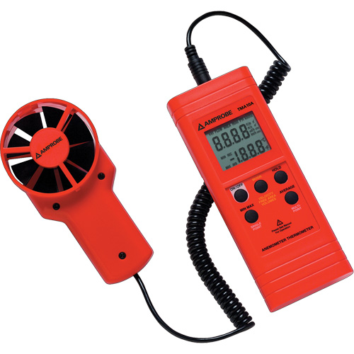 An&eacute;mom&egrave;tre et thermom&egrave;tre TMA10A, Sans enregistrement des donn&eacute;es, Gamme de v&eacute;locit&eacute; d'air de 0,4 - 25 m/sec Par Equipment