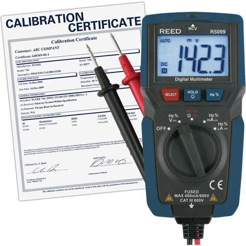 Multim&egrave;tre compact avec mesure de tension sans contact et certificat de calibration, Tension c.a./c.c., Courant c.a./c.c. Par Equipment