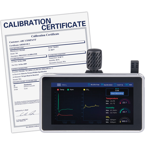 Analyseur de la qualit&eacute; de l'air avec support mural/de bureau et certificat de calibration Par Equipment
